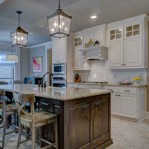 Image of lighting installation in kitchen.